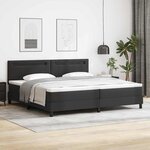 vidaXL Cadre de lit avec matelas Noir 200 x 200 cm Faux cuir