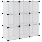vidaXL Cubes de rangement 9 Pièces avec portes Transparent PP
