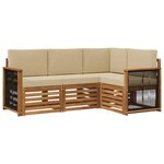 vidaXL Ensemble de canapés d'extérieur 4 pc Polyester