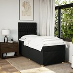 vidaXL Sommier à lattes de lit avec matelas Noir 90x190 cm Tissu