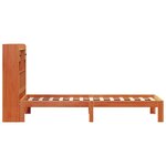 vidaXL Lit bibliothèque sans matelas cire marron 90x200 cm pin massif