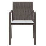 vidaXL Chaises de jardin et coussins lot de 2 marron 56x59x84 cm rotin