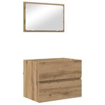 vidaXL Ensemble de mobilier de salle de bain 3 Pièces Chêne artisanal