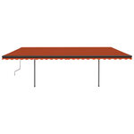 vidaXL Auvent manuel rétractable avec poteaux 3 5x2 5 m Orange/marron