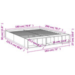 vidaXL Cadre de lit sans matelas noir 180x200 cm