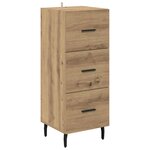 vidaXL Haut Armoire avec tiroir Chêne artisanal 34 5 x 34 x 180 cm