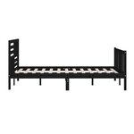 vidaXL Cadre de lit sans matelas noir bois massif 200x200 cm