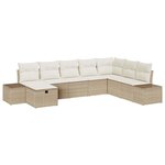 vidaXL Ensemble de canapé de jardin 8 Pièces Beige 55 x 62 x 69 cm