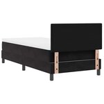 Lit avec Sommier à Ressorts et Matelas & LED Noir 90x190 cm Velours