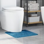 Tapis de bain U en forme de U bleu 50x50 cm en polypropylène antidérapant