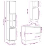 vidaXL Ensemble de meubles de salle de bain 3 Pièces gris béton