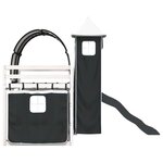 vidaXL Lit superposé sans matelas avec toboggan blanc noir 80x200 cm