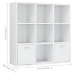 vidaXL Bibliothèque Blanc brillant 98x30x98 cm Bois d’ingénierie