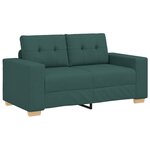 vidaXL Ensemble de canapés 3 pièces avec coussins - Tissu vert foncé