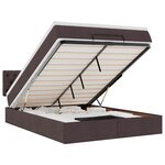vidaXL Lit ottoman avec matelas et LED marron foncé 140x190 cm tissu