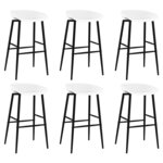 vidaXL Ensemble de bar 7 Pièces Noir et blanc