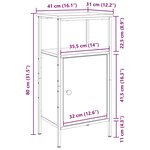 vidaXL Cabinet de chevet Chêne noir 41 x 31 x 80 cm Bois d'ingénierie