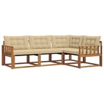 vidaXL Ensemble de canapés d'extérieur 4 Pièces Naturel et Beige