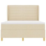 vidaXL Lit à ressorts avec matelas gris foncé 90x190 cm Crème tissu