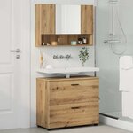vidaXL Ensemble de mobilier de salle de bain 2 Pièces chêne artisanal