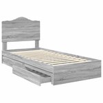 vidaXL Lit de Rangement Gris Sonoma 75 x 190 cm Bois d'ingénierie