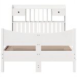 vidaXL Cadre de lit sans matelas blanc 135x190 cm bois de pin massif
