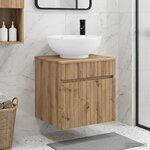 vidaXL Meuble de lavabo mural Chêne artisanal 49 x 44 5 x 66 5 cm