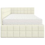 vidaXL Cadre de lit d'angle avec matelas 2 Pièces Crème Velours