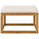 vidaXL Salon de jardin 3 Pièces avec coussins crème Bois d'acacia solide