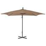 vidaXL Parasol de jardin en porte-à-faux avec poteau en acier taupe