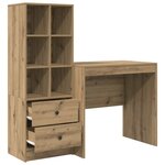 vidaXL Bureau avec tiroir avec étagère 2 Pièces Chêne artisanal