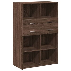 vidaXL Buffet haut chêne marron 80x42 5x124 cm bois d'ingénierie