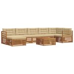vidaXL Ensemble de canapés d'extérieur 8 pc Naturel et Beige