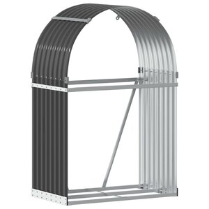 vidaXL Porte-bûches anthracite 80x45x120 cm acier galvanisé