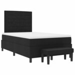 vidaXL Lit à Sommier avec Matelas et Banc Noir 120x190 cm Tissu