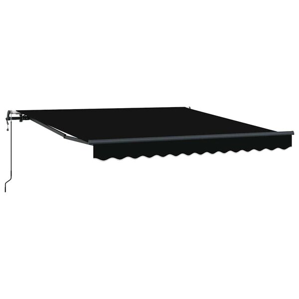 vidaXL Auvent Rétractable Noir 350 x 250 cm tissu