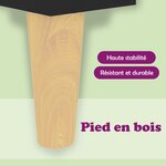 vidaXL Tables de chevet avec pieds en bois 2 Pièces noir 40x35x69 cm