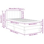 vidaXL Cadre de lit avec matelas Gris foncé 100 x 200 cm Velours