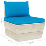 vidaXL Salon de jardin palette 6 Pièces avec coussins bois d'épicéa