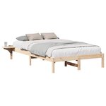 vidaXL Cadre de lit Naturel 135 x 190 cm Pin massif