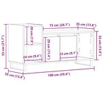 vidaXL Meuble TV Chêne noir 100 x 35 x 55 cm Bois d'ingénierie