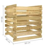 vidaXL Composteur de jardin à lattes 90x90x90 cm Bois de pin imprégné