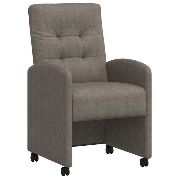 vidaXL Chaises de Salle à Manger avec Roues 2 Pièces Gris 58 x 67 x 97 cm