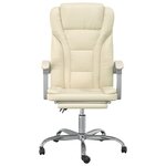vidaXL Fauteuil inclinable de bureau Crème Similicuir