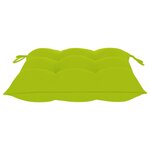 vidaXL Chaises de jardin lot de 4 avec coussins vert vif Teck solide