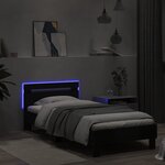 vidaXL Cadre de lit avec tête de lit et lumières LED noir 75x190 cm