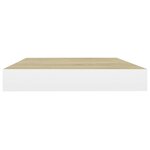 vidaXL Étagères flottantes 2 Pièces chêne et blanc 50x23x3 8 cm MDF