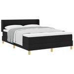 vidaXL Lit à ressorts avec tête de lit Noir 200 x 160 cm tissu