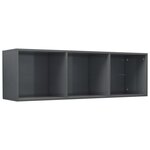 vidaXL Bibliothèque/Meuble TV Gris brillant Bois d’ingénierie