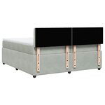 vidaXL Sommier à lattes de lit et matelas Gris clair 200x200cm Velours